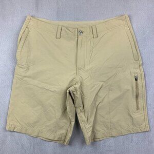 Patagonia Mens Quandary Shorts 34 Beige Nylon Stretch Zip Pocket 40-UPF Hiking